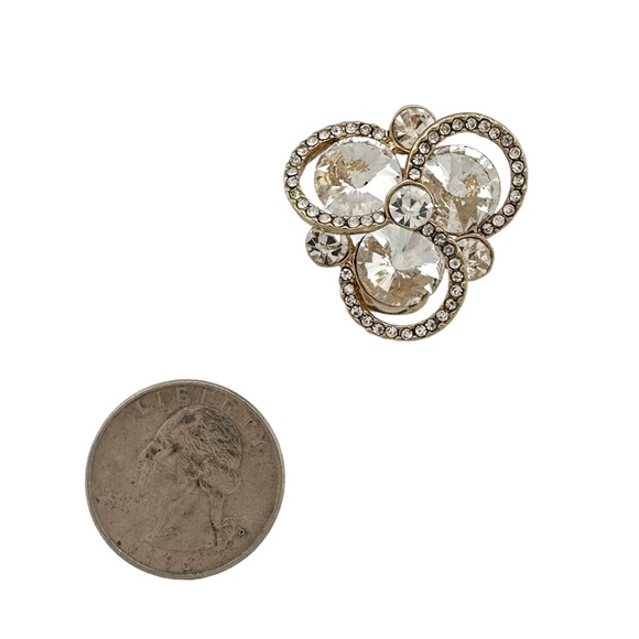 Clip-On Jeweled Rhinestone Earrings - Picture 4 of 5